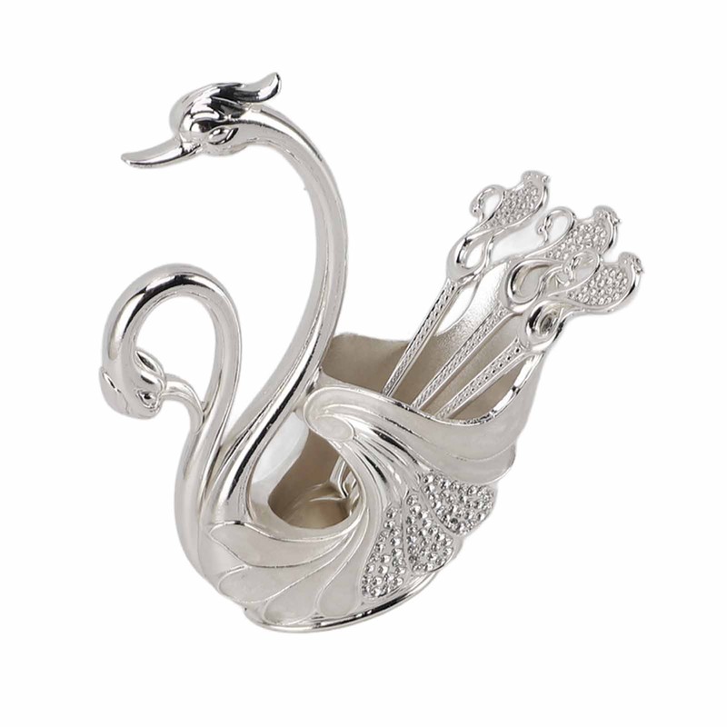 Swan Dinnerware Set Metal Tableware Cutlery Set Decorative Swan Base