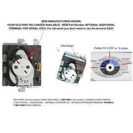KIT TMD1EM35 Compatible with DRYER TIMER NORM PACIFIC Model TMD1EM35 + Knob