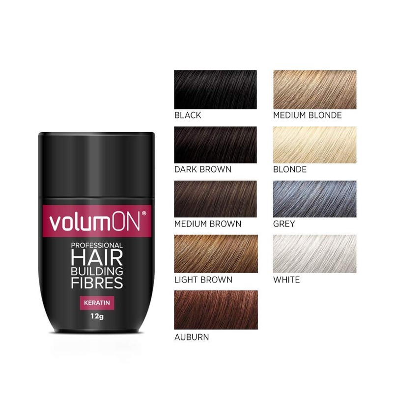 VolumON Professional Keratin Hair Building Fibres Hair Loss Concealer – 12g – Dark Brown
