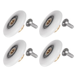 uxcell Shower Door Roller Wheel 27mm Diameter Replacement Part for Bathroom Glass Door, Sliding Shower Door Roller, (1 Set 4pcs)