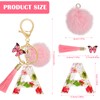 MWOOT Alphabet Initial Letter Keychain, Pink Name Keyring with Tassel