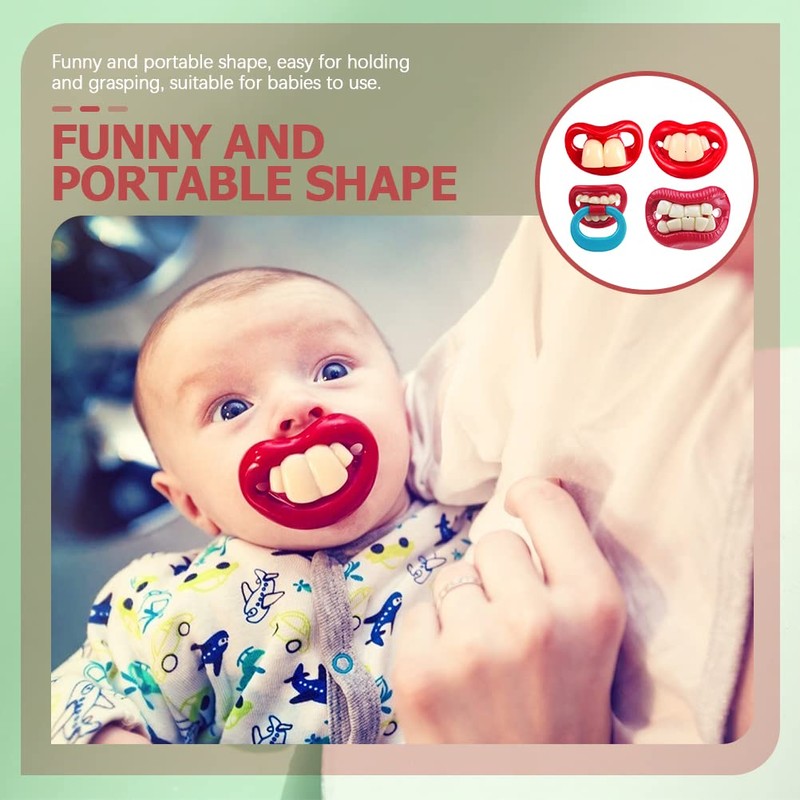 LUOZZY 8pcs Funny Baby Pacifiers Silicone Newborn Baby Teeth Pacifiers