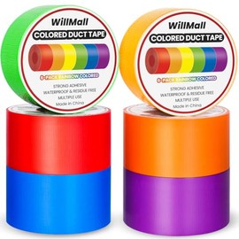 WillMall Colored Duct Tape Crafts Bright: Strong Sticky 2in x 30ft Tape for Home Furniture Repair Decorative - Great for Arts Crafts DIY Packaging Indoor Outdoor Use