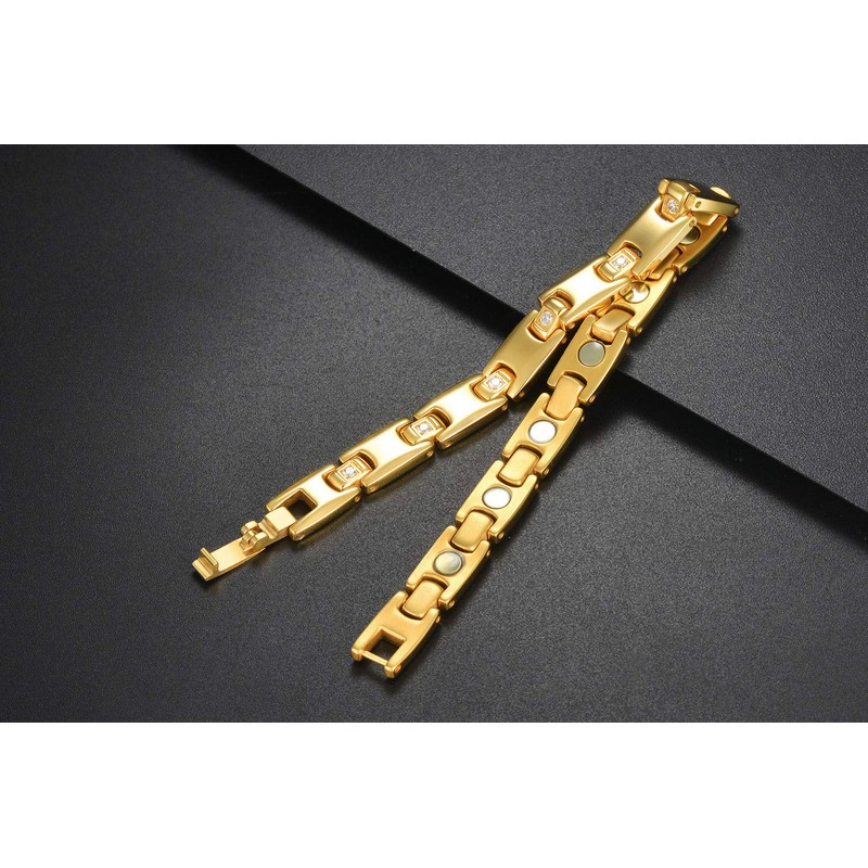 Germanium Bracelet, Magnetic Bracelet, Women's Pure Titanium (99.5%), Lightweight, Hypoallergenic,