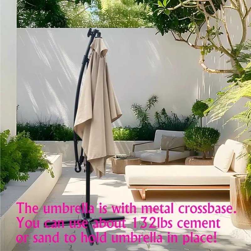 Rectangle 2x3M Outdoor Solar Powered LED Lighted Patio Umbrella Waterproof