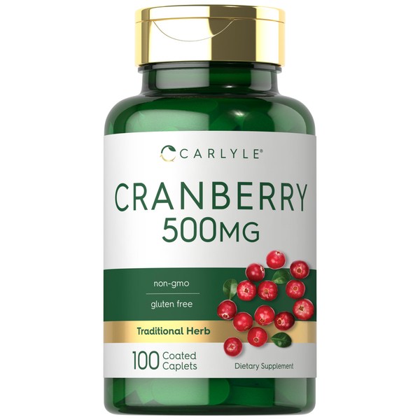 Carlyle Cranberry Pills | 500mg | 100 Caplets | Vegetarian, Non-GMO, Gluten Free Supplement