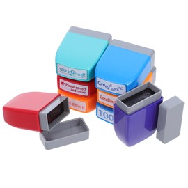 VILLCASE 8 Sellos Autoentintados para Profesores – Fácil Transporte y Ahorro de Tiempo para Calificar Trabajos Rápidamente – for Aula, Cuadernos Estud