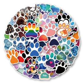 Dog Paw Print Stickers |60Pcs Pet Claw Print Waterproof Vinyl Decals for Water Bottles Laptop Luggage Cup Computer Mobile Phone Skateboard