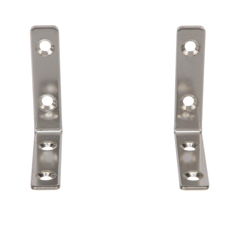 Seachoice Marine-Grade 90-Degree Angle Bracket, Polished 304 Stainless Steel, 2-3/8