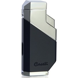 Caseti Men's Cozmo Triple Flame Cigar Lighter, Matte Blue