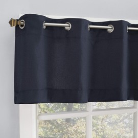 No. 918 Nº Dylan - Cortina de Cocina con Ojales, Estilo Casual, 137 x 35,5 cm, Color Gris, Azul Marino, 54" x 36" 3-Piece Kitchen Set, 1