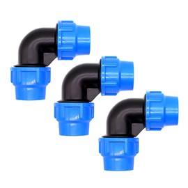 USHXVG Pack of 3 L-Shaped Water Pipe Connectors, Pe Quick Connectors, Female Thread Hose Connections, Hose Connection Accessories, Suitable for Water Pipes and Hoses with 25 MM Diameter