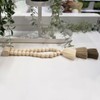 Coffee Magnetic Wooden Bead Curtain Tiebacks No Drilling,Boho Curtain Tassel