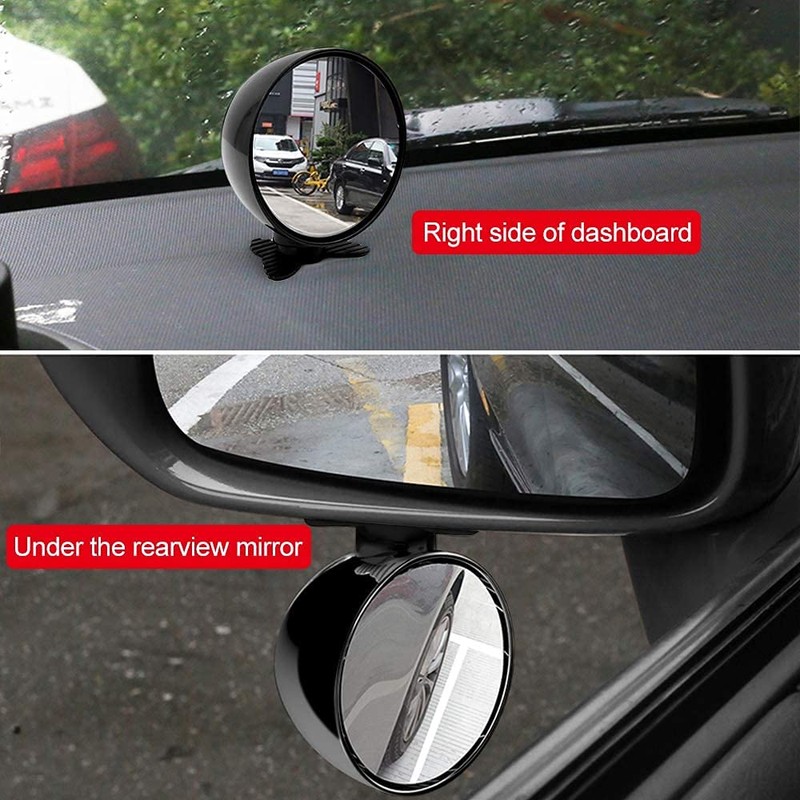 Biqing Blind Spot Mirrors, Universal Car Accessories, 360 Adjustable, Convex,