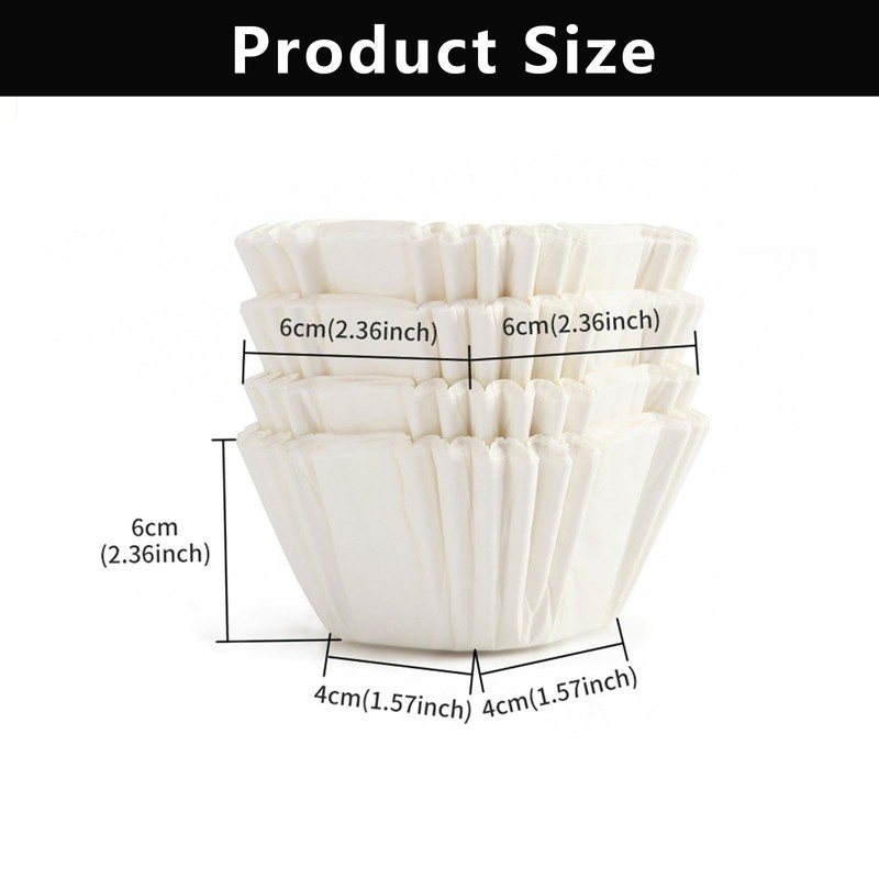 BRIOTA 100pcs Square Cupcake Liners, 2.4x1.7x1.6 Inch Cupcake Cases White,