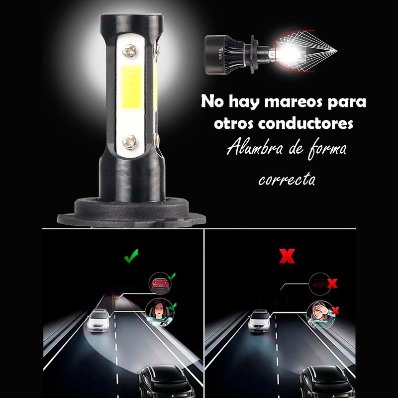 Par De 2 Faros Led Modelo H7 Luz Blanca De