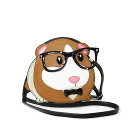 Sleepyville Critters Nerdy Guinea Pig Hamster Crossbody Purse