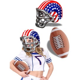 Mega_JumbleSale® Inflatable American Helmet Football USA Rugby Blow Up Fancy Dress Set
