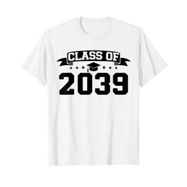 Class of 2039 Grow With Me Graduation Handprint On Back T-Shirt