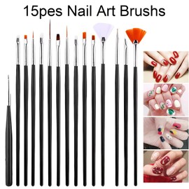 iLamdeetek Brushes for Nails, 20 Pieces Nail Art Brush Set, Pointer for Nail Art, Double Ended Nail Tools, Paint Brush, UV Acrylic Pens, for DIY, Nail Design
