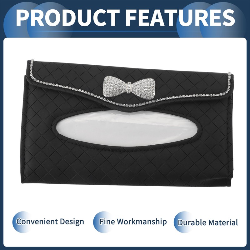 X AUTOHAUX Car Tissue Holder Car Tissue Box Organizer Rhombus