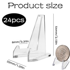 pcsfoe Pack of 24 Card Stands, Picture Stands, Acrylic Stands, Picture Frame, Mini Easel, Adjustable Plastic Decorative Plates, Card Stand for Photo Displays, Plates, Place Cards