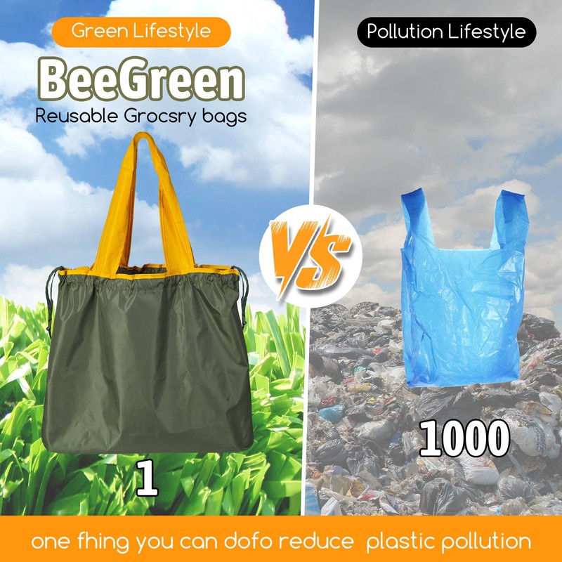 DUNSOO Foldable Shopping Bags (Black)