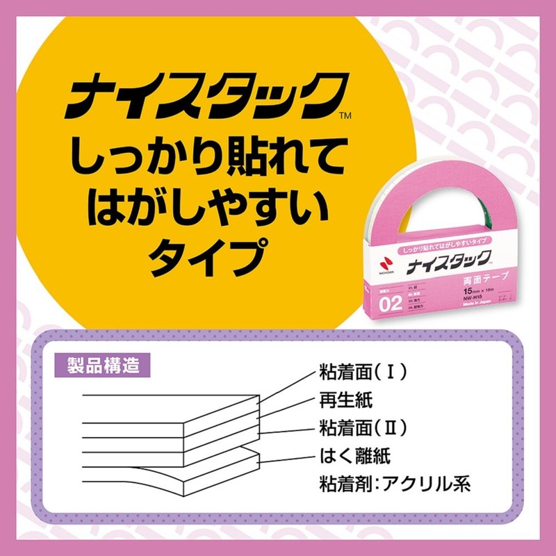 Nichiban Double-Sided Tape NW-H10AZ2P NW-H10AZ2P NICE STACK Firmly Stick and