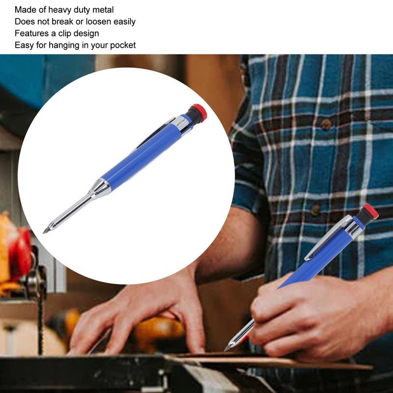 Mechanical Carpenter Pencil Set 12 Refill Heavy Duty Long Nose