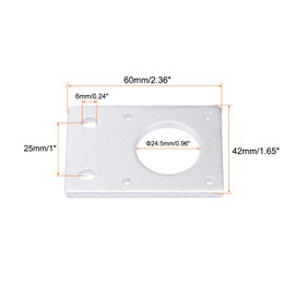 MECCANIXITY Stepper Motor Mounting Bracket Mount Plate 42mm Silver Tone for 3D Printer 2 Pack