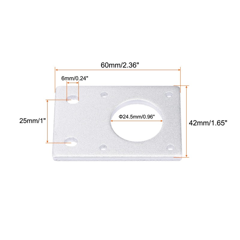 MECCANIXITY Stepper Motor Mounting Bracket Mount Plate 42mm Silver Tone
