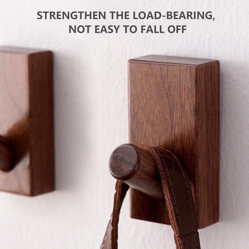 Wood Wall Hooks for Hanging - QUELLANCE 4 Pack Utility
