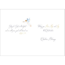 doodlecards Father Christmas Card Nativity Scene Angels Bethlehem Medium Size Christmas Card for Father with Plain Envelope