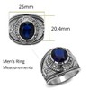 Eternal Sparkles Men's USA Navy Military Patriotic Masculine Ring Blue
