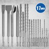 Syizyen 17pcs SDS Plus Concrete Masonry Drill Bits and Chisels