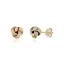 Massete Love Knot Earrings - 14k Women's Gold Earrings, Elegant Stud Earrings for Women, Girls, Teens - Classic 5mm Yellow Gold Earrings