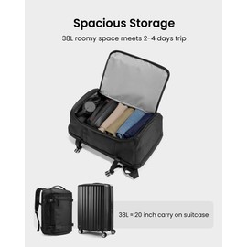 tomtoc Travel Backpack 38L, TSA Friendly Flight Approved Carry-on Luggage Water-resistant Lightweight Business Rucksack, Durable Large Computer Bag Daypack Fits 17.3 Inch Laptop