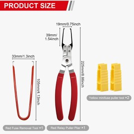 Relay Puller Pliers & Fuse Removal Tool Set, Metal & Plastic, Universal Automotive Fuse & Relay Remover,Ergonomic Grip, PLIERS