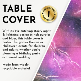 Totely Starry Night Table Cover Pack Of 6-180cm x 120cm Recyclable Space Themed Table Covers For Parties