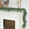 Dingion Christmas Artificial Cedar Garland, Green Faux Cedar Garland with