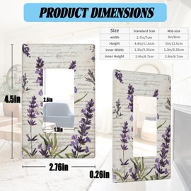 1 Gang Decorator/Rocker Wall Plate,Retro Purple Lavender Flower Single GFCI Decora Rocker Switch Plate Covers Standard Size, Decorative Light Switch Covers Electrical Faceplate for Bathroom Home Decor