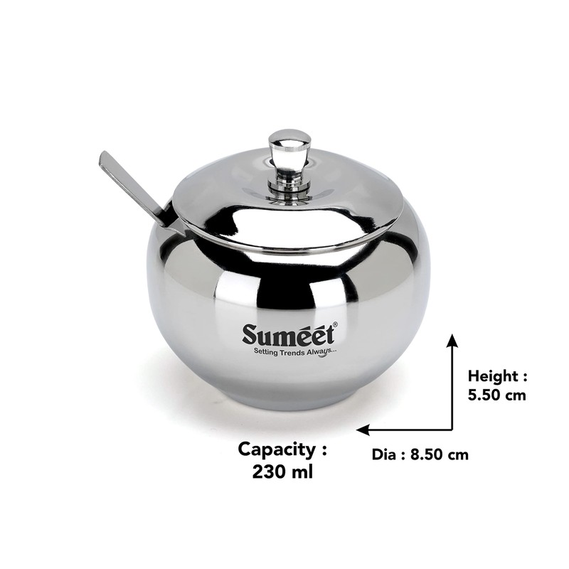Sumeet Stainless Steel Ghee and Oil Pot, Storage Container with