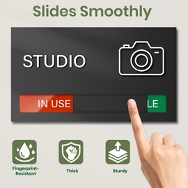 Studio Room Door Sign, Do Not Disturb Door Signs, In Use Available Office Slider Signs, Recording in Progress Sign, Privacy Indicator Tells Whether Studio Vacant or Occupied