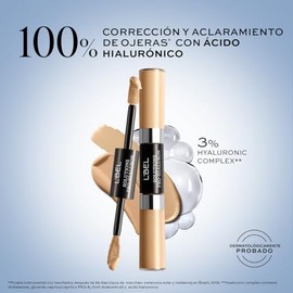 LBel Solutions Pro-Hialuron Corrector de Maquillaje Dual con Sérum de Ácido Hialurónico y FPS15  Alta Cobertura, Hidratación y Cuidado del Contorno...