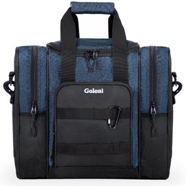 Goloni Bowling Ball Bag for Single Ball with Padded Ball Holder, 2 Pockets fit Bowling Shoes Up to Mens Size 14 and Accessories