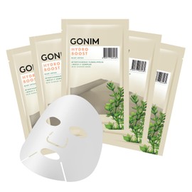 GONIM GONIM Moist-7 Complex Hyaluronic Acid Sheet Mask with Hyaluronic Acid and Nymphaea Caerulea, Anti-Aging Mask, Elasticity, Hydrating, Firming and Moisturizing Korean Skin Care, 30mlx5ea