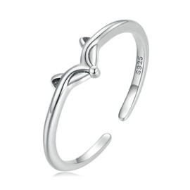 Bellitia Jewelry Fox Ring, Cute, Sterling Silver, 925, Fox Ring, One Size Fits Most, Women's