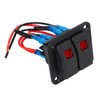 Rocker Switch Panel 2 Gang On Off Pre Wired Red