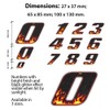 Quattroerre Racing Number 6 Small, Flames, 6.5 x 7.5 cm