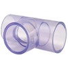 Clear PVC Pipe Fitting (bluish tint): TEE, Schedule 40/80, 3/4